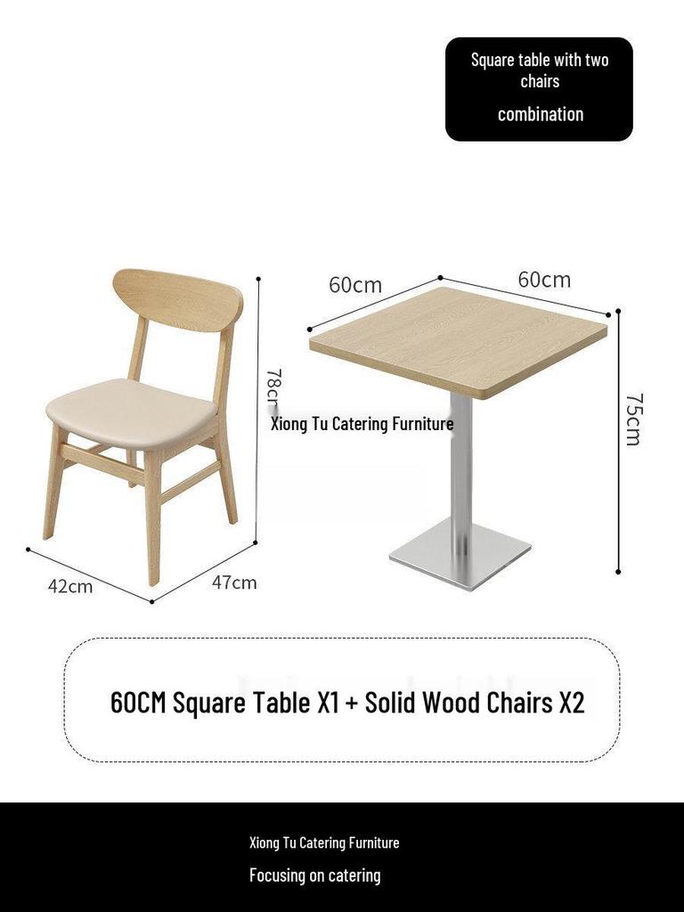 Wall-Mounted Sofa & Table Set for Milk Tea Shop with Natural Wood Style