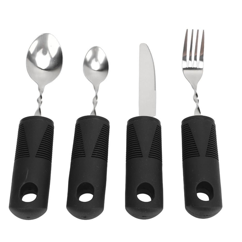 4Pcs Bendabl Weighted Silverware Non Slip Textured Eating Assistance  Parkinson Patients