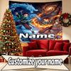 Custom Name Personalized Demon Slayer Print Tapestry, Wall Art Decor, Bedroom, Dorm, Apartment, LivingRoom, Party Backdrop, Gift for Birthday