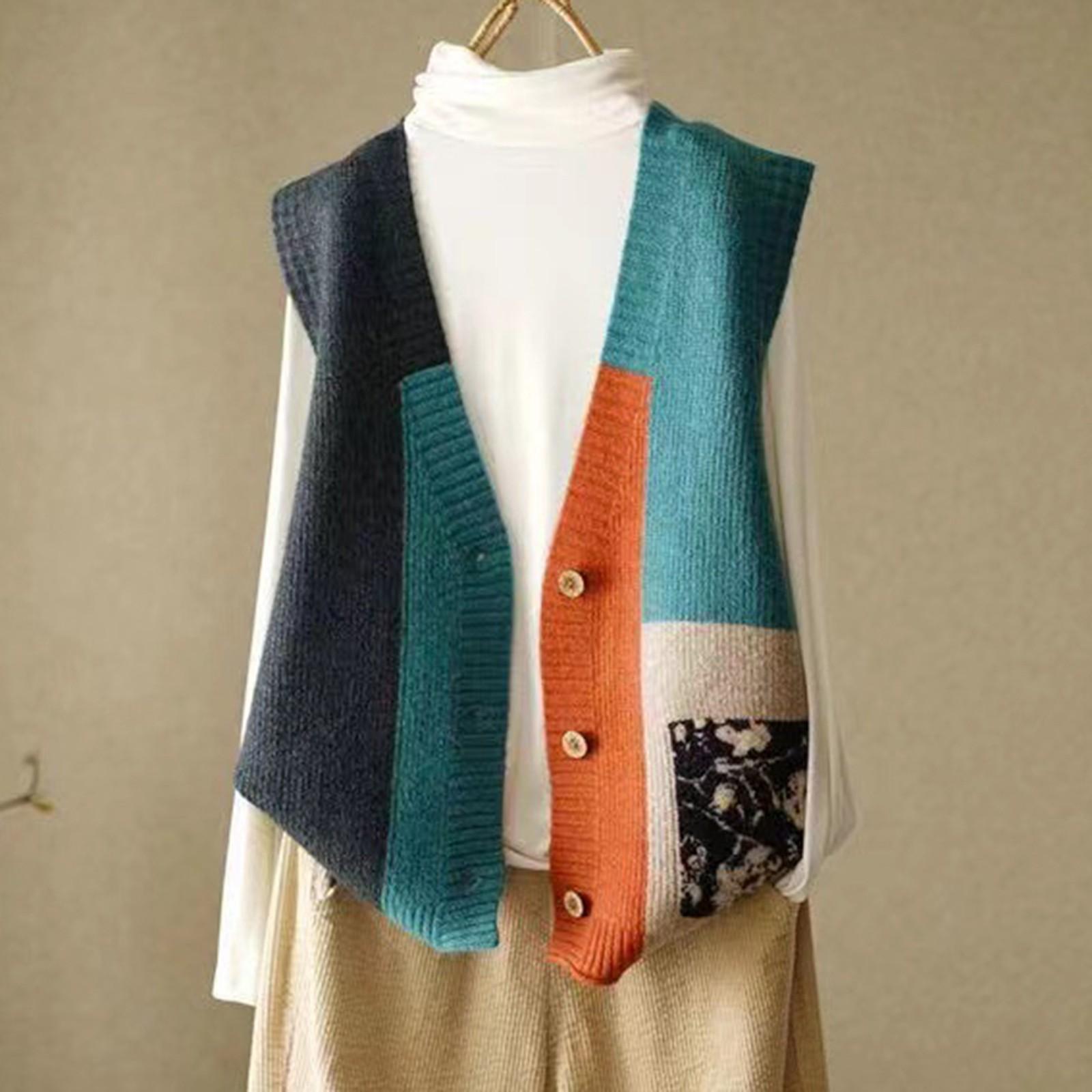 

Женский свитер, жилет, вязаный жилет, свободные плечи, жилет One Size