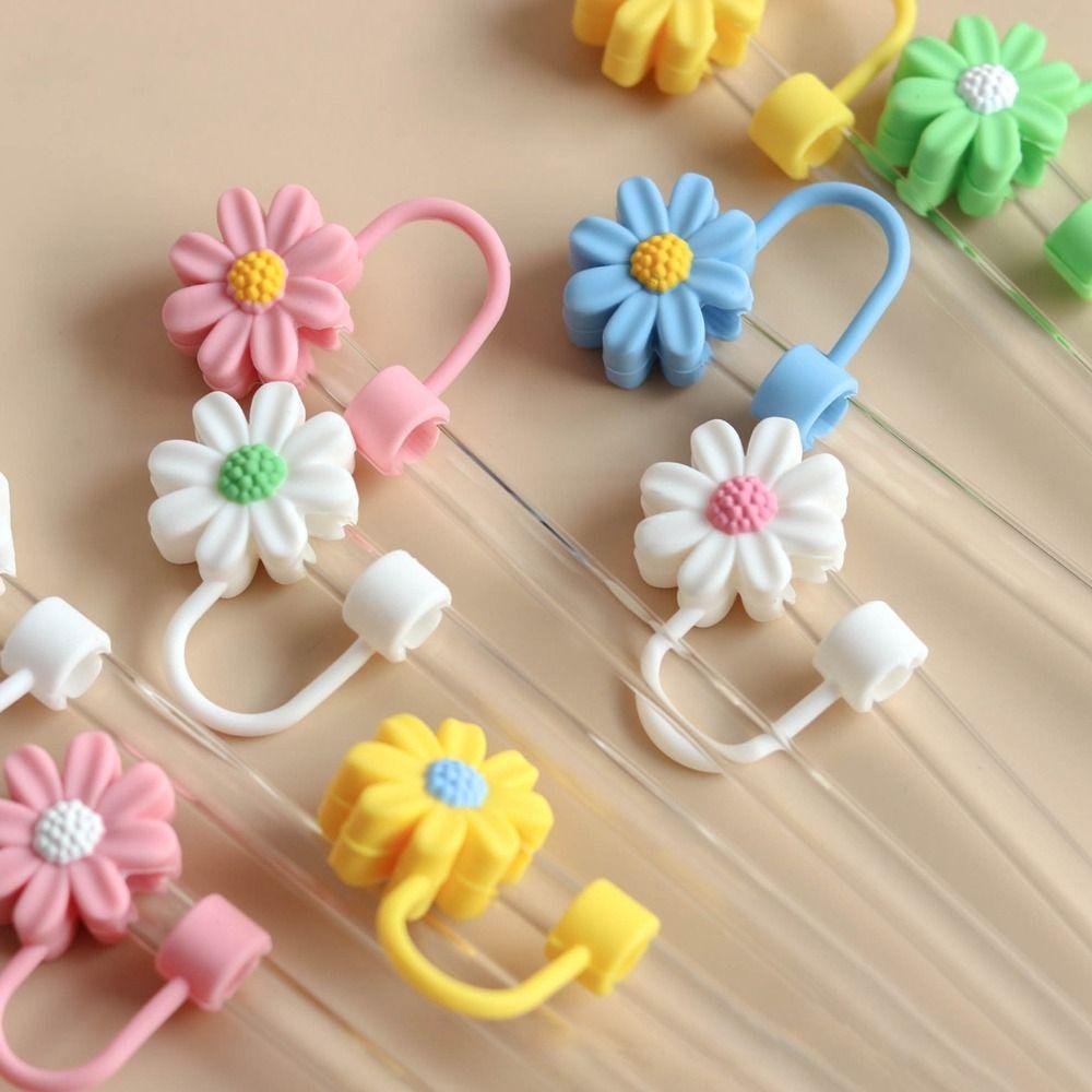 Tappo di Paglia in Silicone Antipolvere Copertura per Punte di Paglia Riutilizzabili Creativo Tappo Antipolvere per Bere Bicchiere d'Acqua