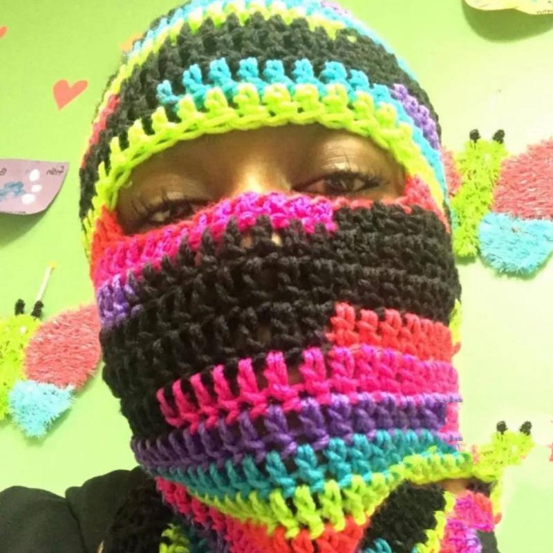 New Halloween Witch Hat Handmade Crocheted Wool Hat Festive Funny Autumn and Winter Warm Pullover Hat