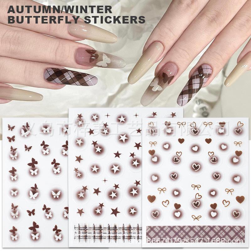 

Maillard Autumn & Winter Heart and Star Nail Art Stickers