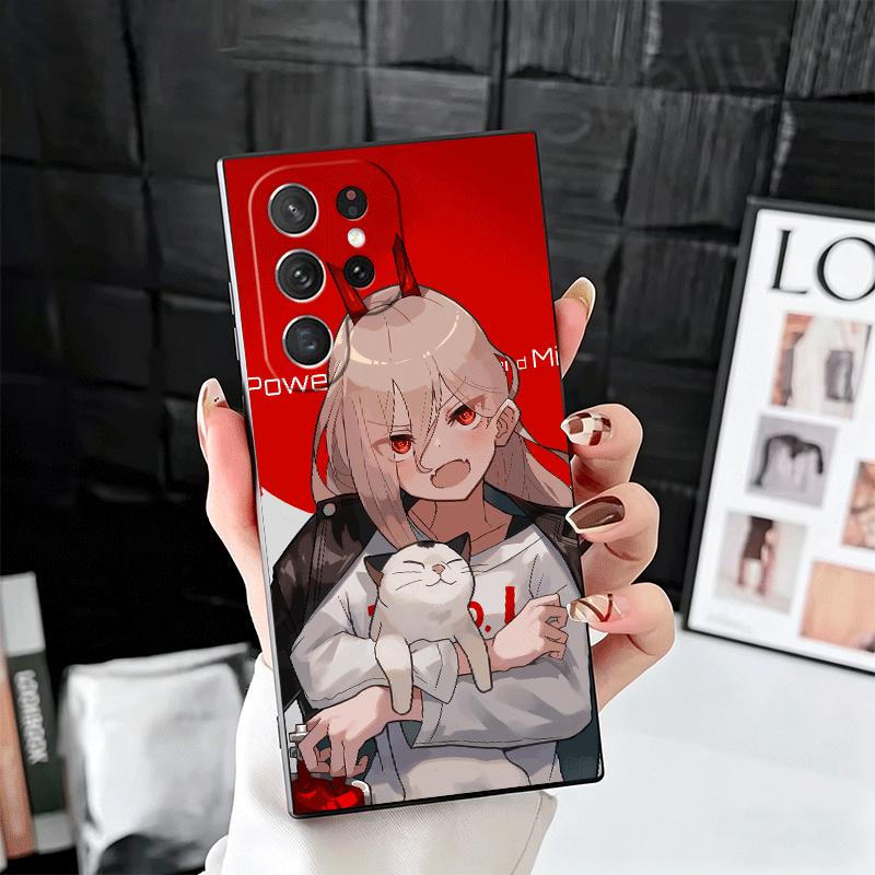 

Anime Character Power CSM Soft Phone Case for Samsung Galaxy S26 S25 Edge S24 Ultra S23 Plus S22 S21 FE S20 Black Cover Back She Samsung S25 Ultra