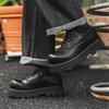 Casual Leather Shoes Men's High-end Thick-soled Korean Version Niche Design Spring and Summer Trend Breathable Heightening Derby Shoes 6123-J