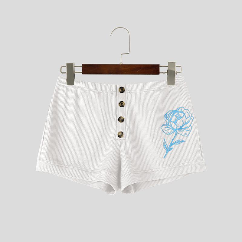 INCERUN Men's Elastic Waist Print Slim Fit Gym Shorts Athletic Workout Short Pants Sleep Bottom
