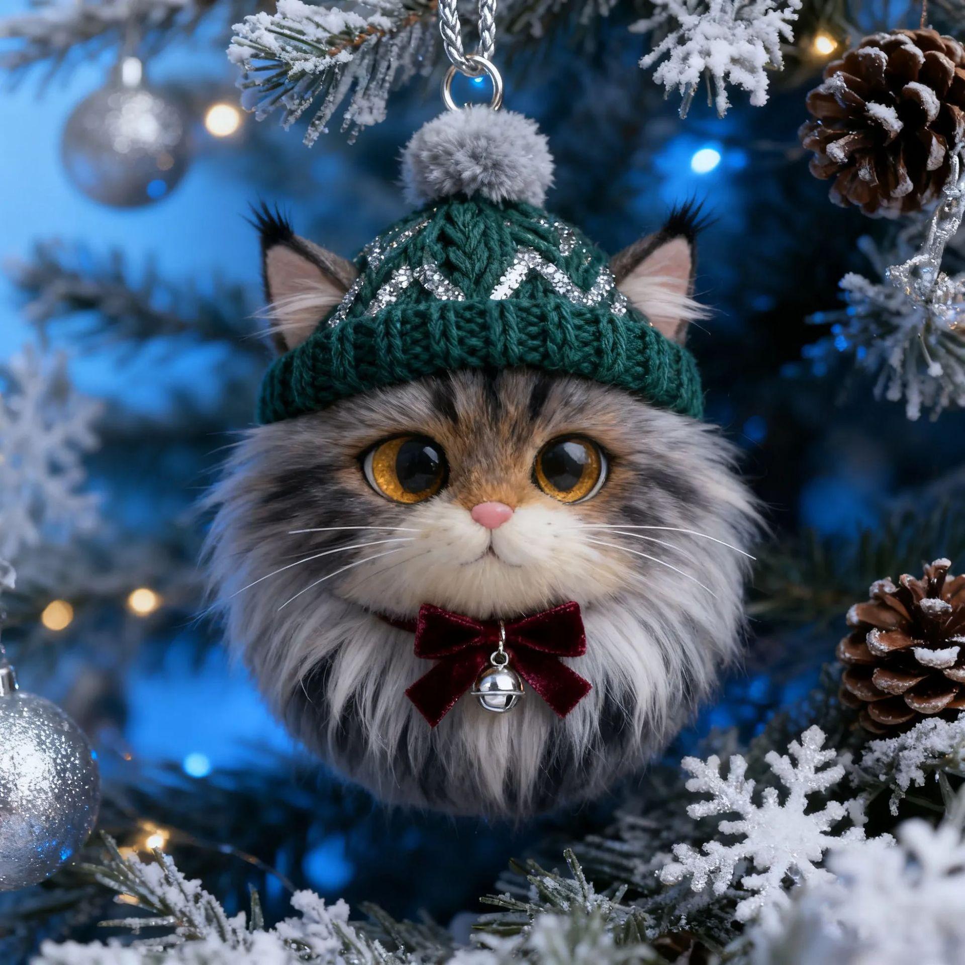 

Cute Cartoon Cat Acrylic Fur Ball Pendant 8 cm
