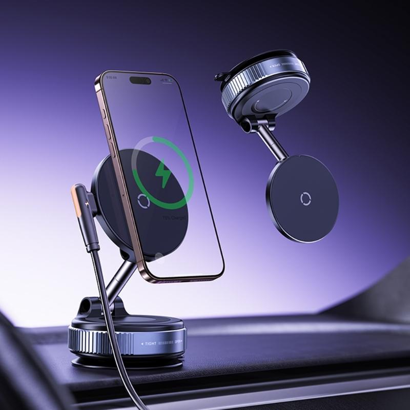 Vehicle Phone Mount Bracket Holder Vacuum Suction with Vacuum Attachment 360 Degree Rotation for Safe Driving Experience