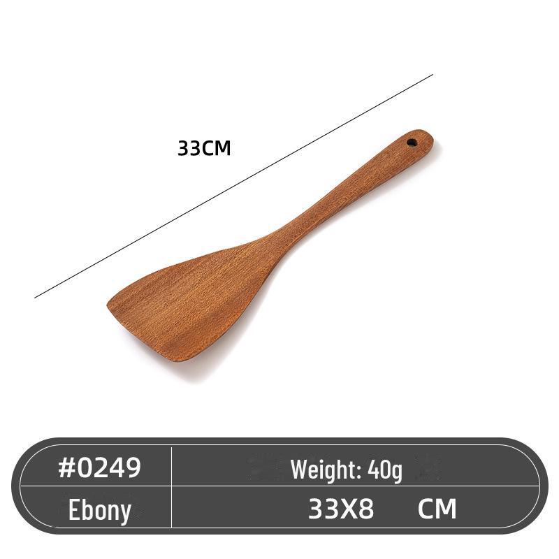

Набор кухонных ложек из черного дерева: Лопатка с длинной ручкой, лопатка для жарки, набор кухонных принадлежностей. Large angle shovel