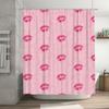 Pink Pattern Shower Curtain Waterproof Home Decor Bathroom Accessories