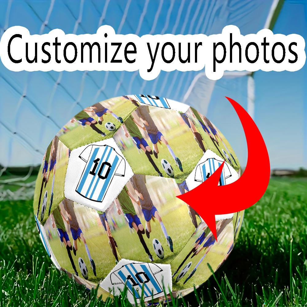 Soccer Players Action. Customize photos Size 5 Soccer Ball Machine-Stitched Indoor/Outdoor Training and Matches Customize Exclusive Personalized Name
