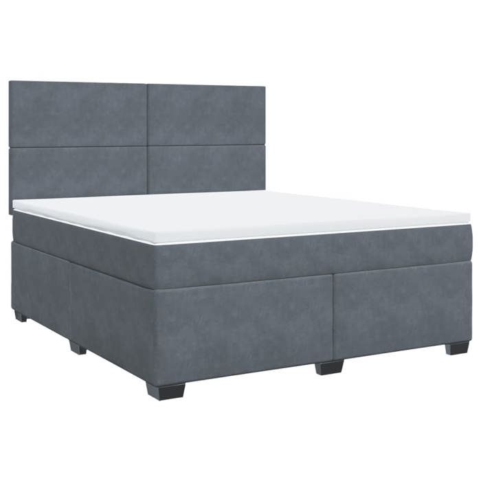 Maison Exclusive - Sommier à lattes de lit et matelas Gris foncé 180x200cm Velours
