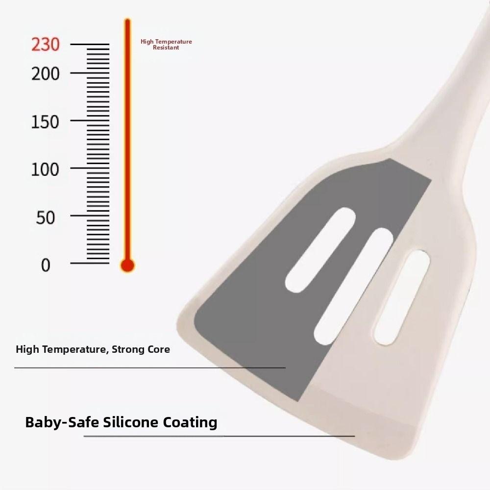 3Pcs Heat Resistant Non-Stick Spatula Wooden Handle Cooking Turner Spatula  Home Cooking