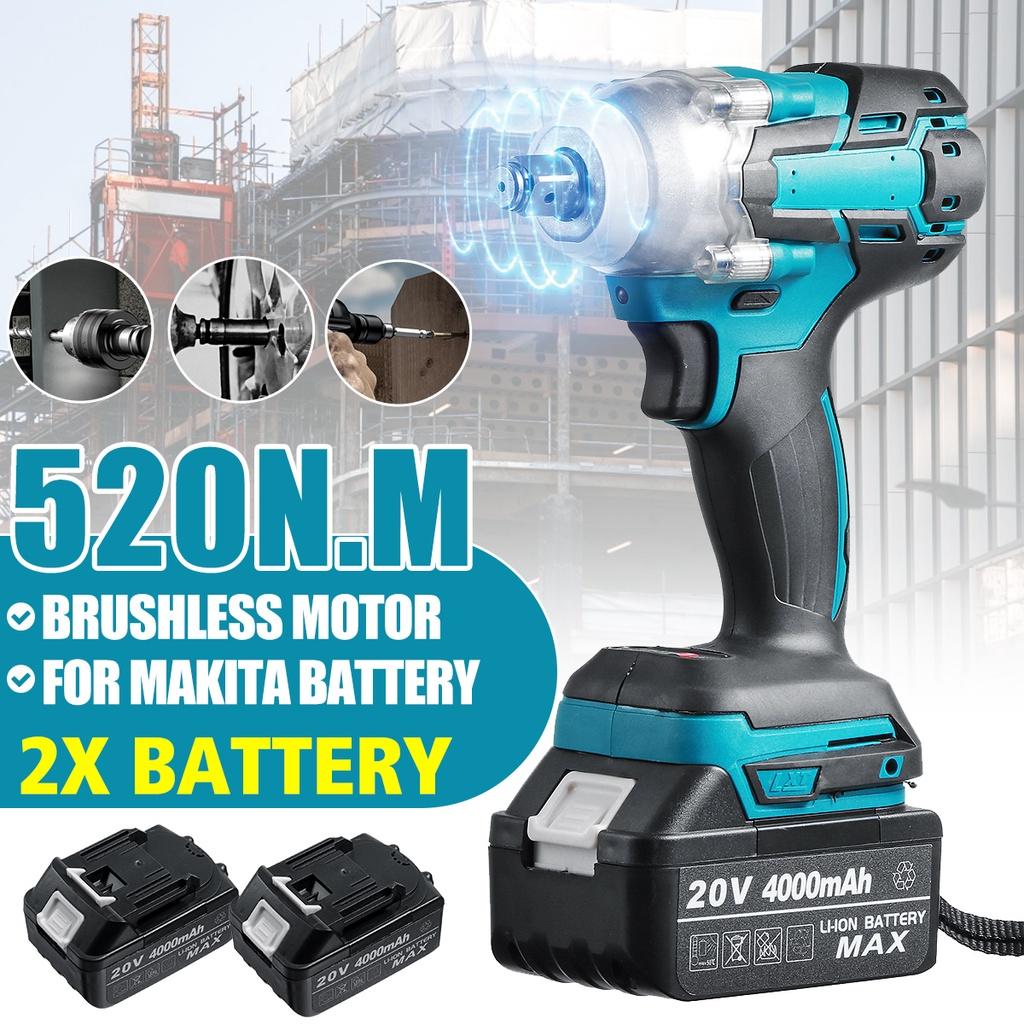 20V 520N.m 1/2 Rechargeable Socket Cordless Wrench Screwdriver Power Tools for Battery Brushless Electric Impact Wrench