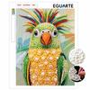 Colorful Parrot Pearl Art Canvas with Frame 3D Shiny Bead Painting Modern Room Decor Relaxing Craft Gift Home Wall Decoration Ideas