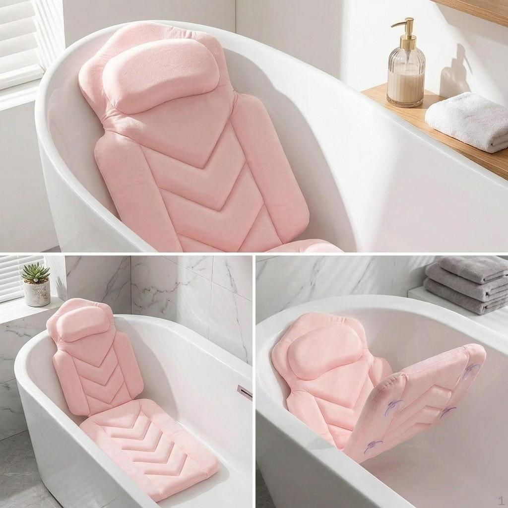 Cuscino per Vasca da Bagno, Tappetino, Ergonomico, Antiscivolo, Cuscino per Spa, Anziani