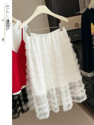Women's High-End Mesh Layered Skirt - 2026 Spring/Summer High-Waisted Mid-Length