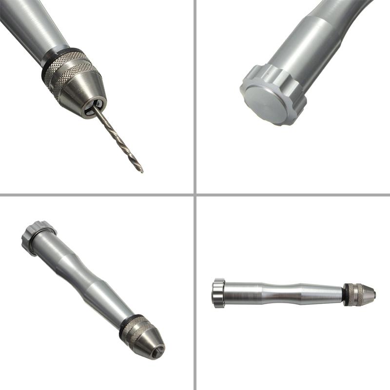 Mini Micro aluminiowa wiertarka ręczna 0.3-3.6mm z uchwytem bezkluczowym wiertła kręte HSS do biżuterii rzemieślniczej ręczne wiercenie narzędzia obrotowe