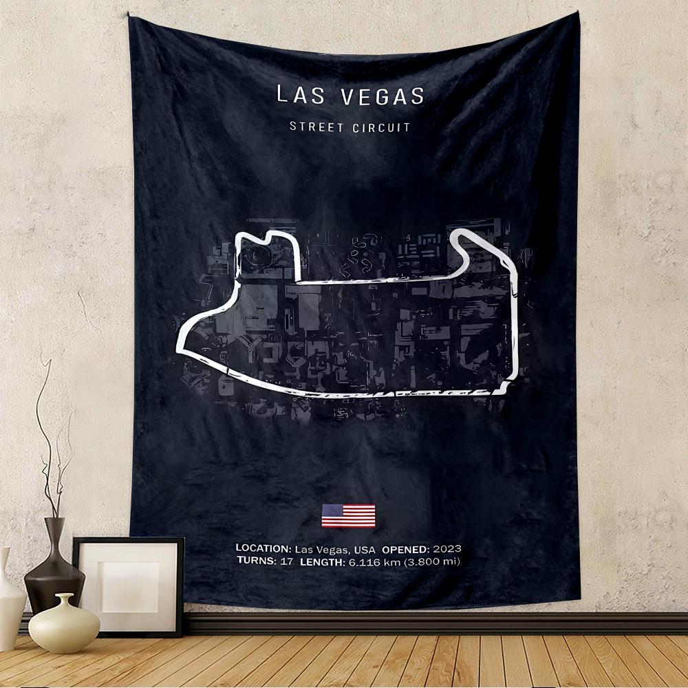Las Vegas Street Circuit Race Track Map Design Patterned tapestry for bedroom and living room home decor sofas