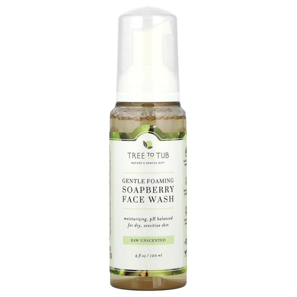 Soapberry Gentle Foaming Face Wash, For Dry and Sensitive Skin, Fragrance Free, 120 Ml (4 Fl Oz)
