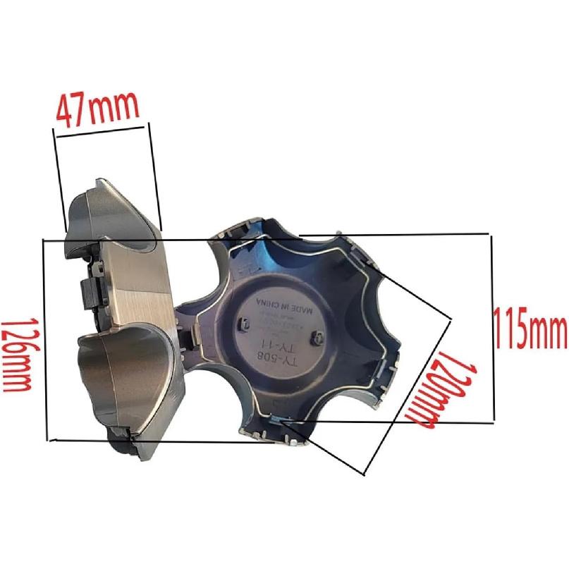 

4 шт. 42603-0C100 Крышка ступицы колеса, совместимая для Sequoia 2008–2017, совместимая для Tundra 2009–2017, алюминий плюс пластик