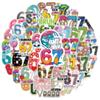 100PCS Cartoon Fun Numbers 6-7 Graffiti Stickers Waterproof for Luggage Water Cups Scooter