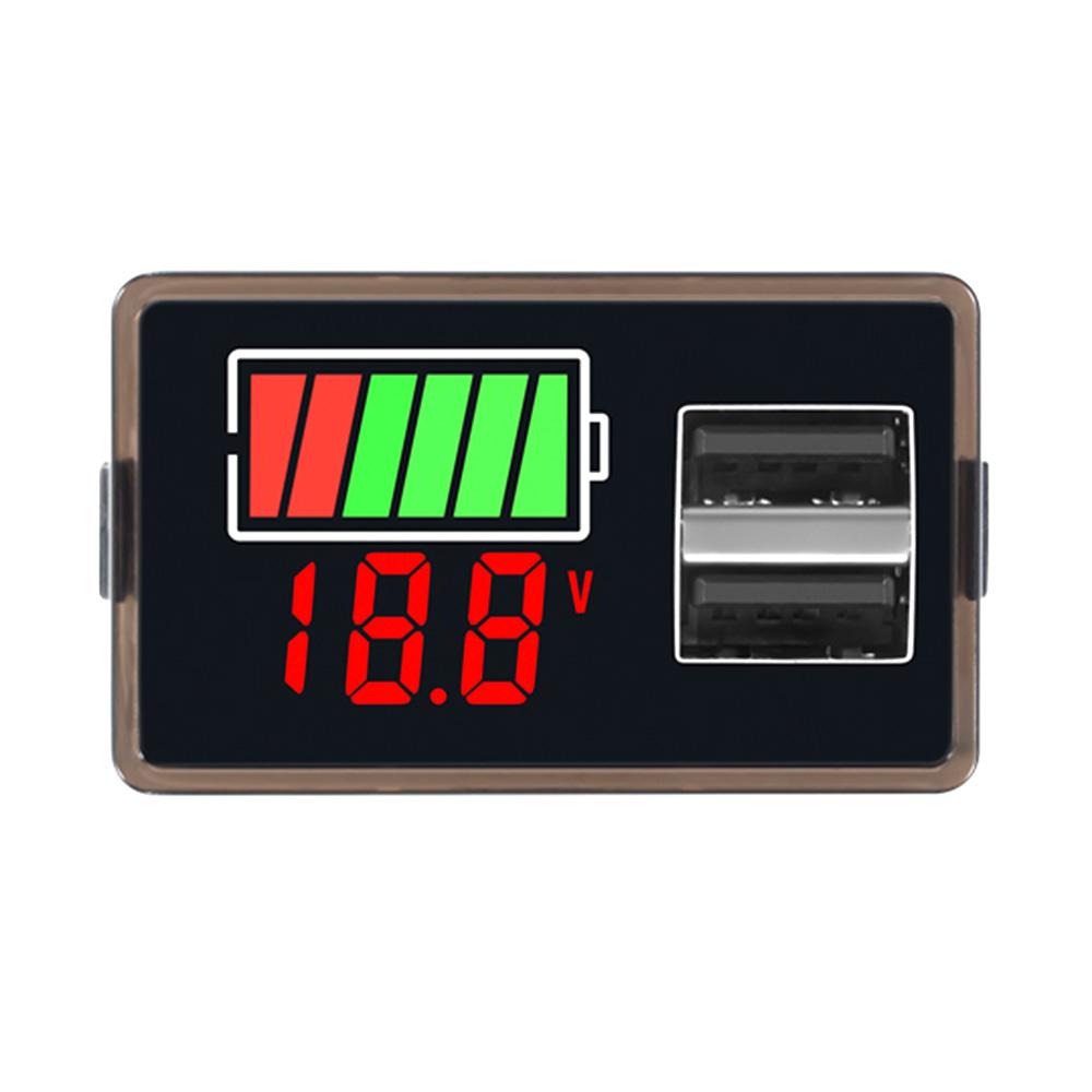 DC8-100V DC8-30V Battery Capacity Indicator USB Type-C  LED Digital Car Voltmeter Lithium Lead-acid Battery Charge Level Tester