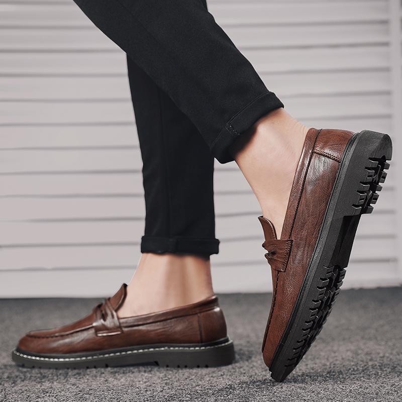 Mode Lässige Herren-Slipper Klassischer Gentleman-Stil Outdoor-Freizeit Geschäftsparty Täglicher Bürokomfort Herren bequeme flache Schuhe