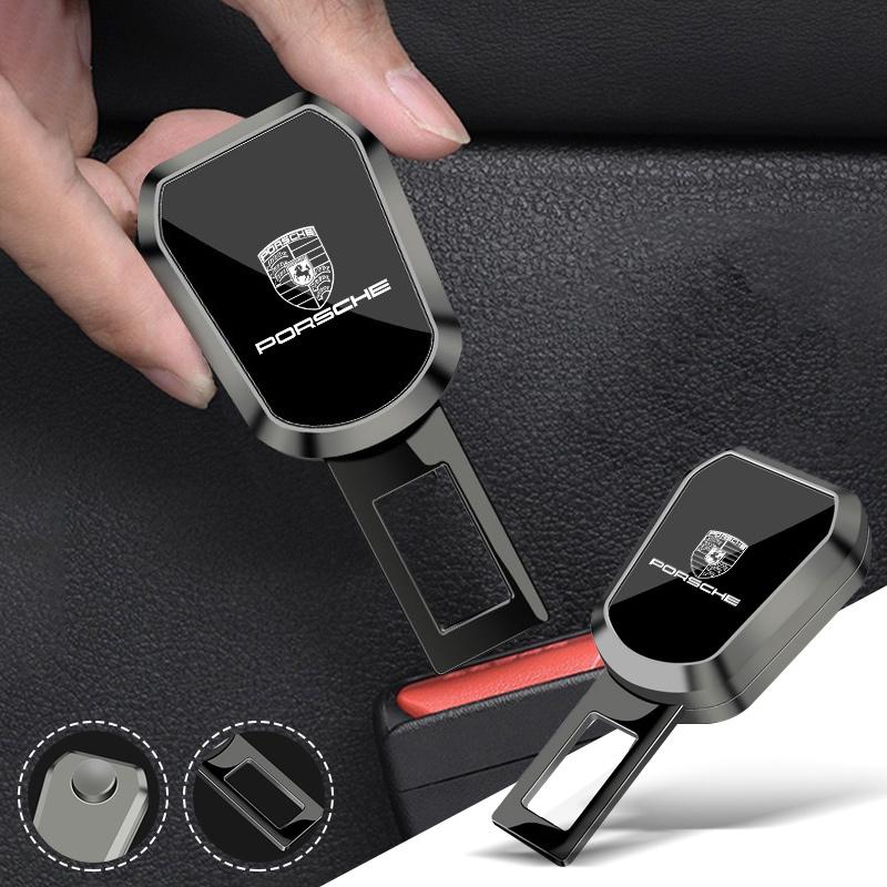 1PC Car Seat Belt Clip Extender Safety Belts Lock Buckle Plug For Porsche Macan 911 718 Taycan Panamera Boxster Cayman Accessory