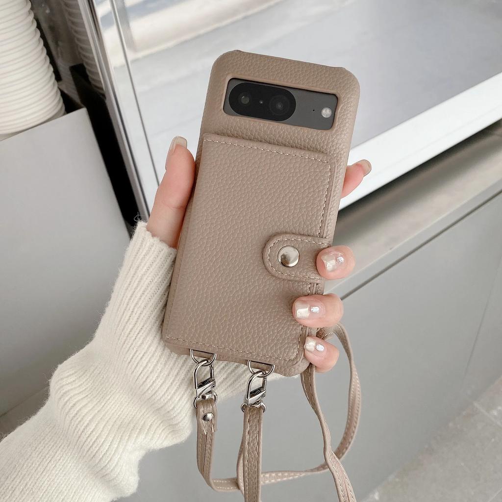 Crossbody Flip Wallet with Card Holder Phone Case for Google Pixel 9 Pro XL 8 7 6 9A 8A 7A 6A PU Leather Shockproof Cover