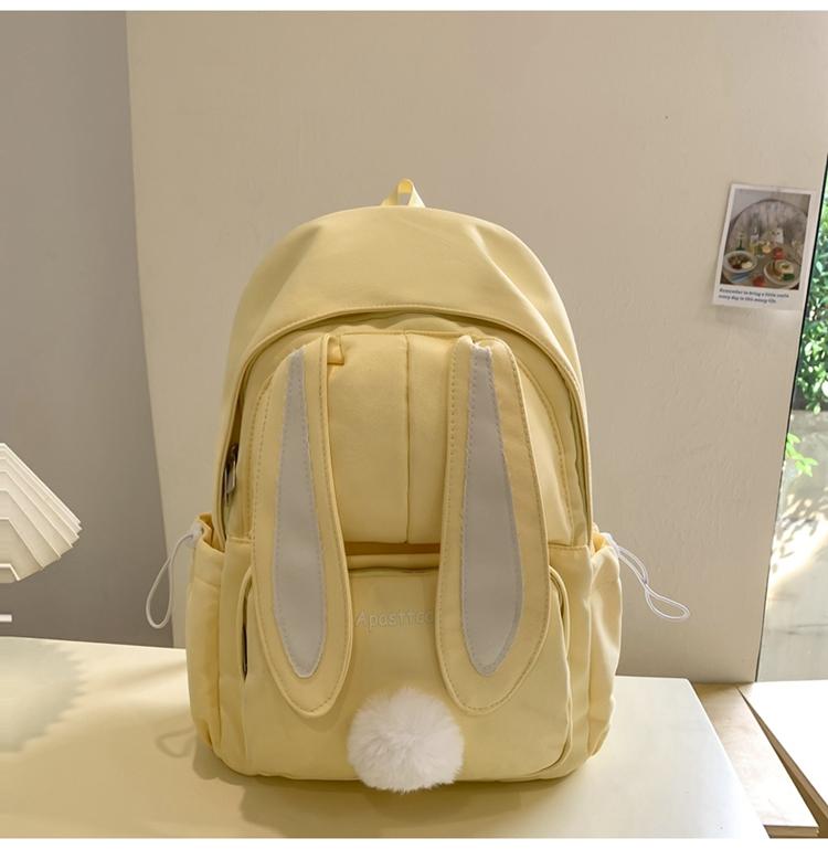 Student Schoolbag Girl's Cute Rabbit Ears Backpack Large Capacity Backpack