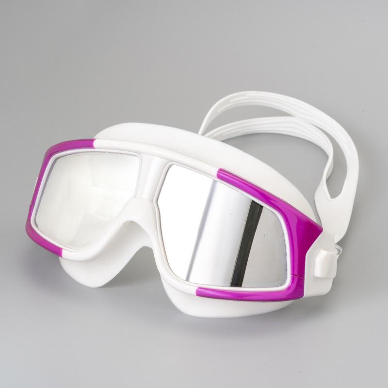 Professional Adult Myopia Goggles - Large Frame, Anti-Fog, Prescription, High-Definition Electroplated Swim Goggles for Men and Women
