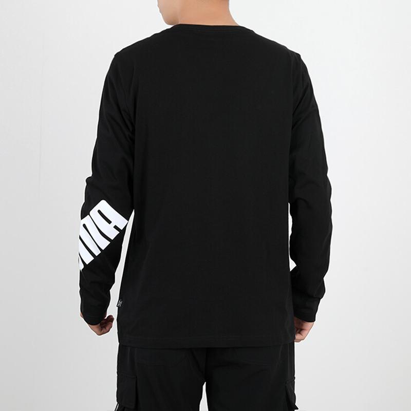 Puma Big Logo Long Sleeve Casual T-Shirt Men Tops Black 845979-01
