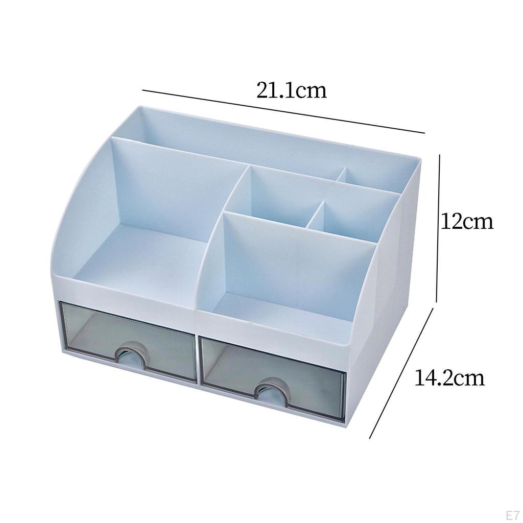 Organizator de birou compact cu compartimente multiple pentru depozitarea machiajului și a articolelor esențiale de birou