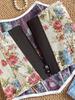 Summer Retro Floral Print Bandeau Top - Fishbone Style