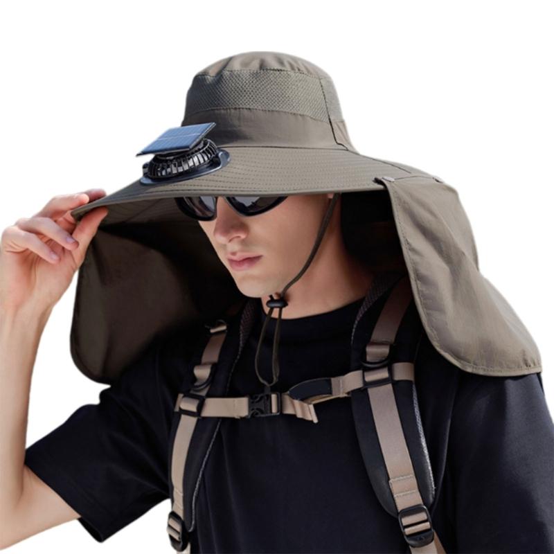 Rechargeable Outdoor Hat Built In Fan Solar Charging Lightweight Breathable Sun Protection For Men Women