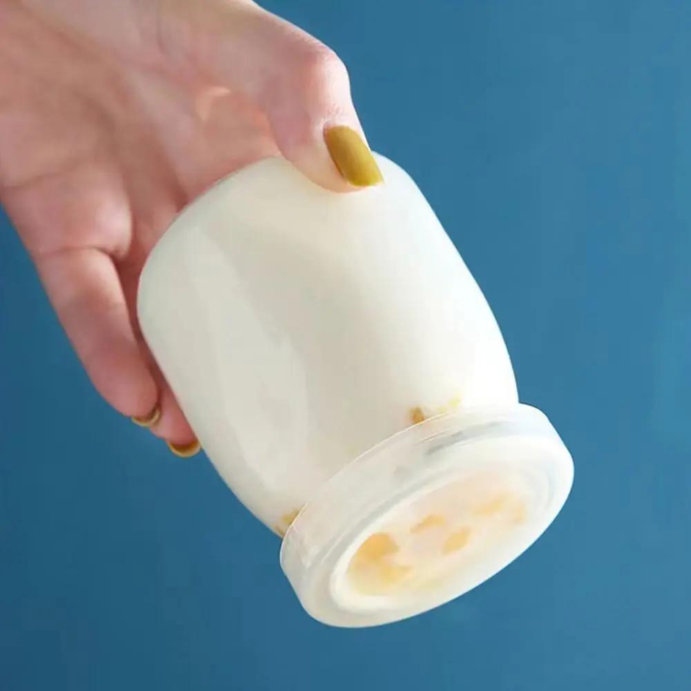 Botella de Pudín de Vidrio de 100/150/200 ml Vaso de Yogur con Tapa Creativa Botella de Gelatina Kameez Resistente al Calor de Horno Vaso para Pudín de Alimentos