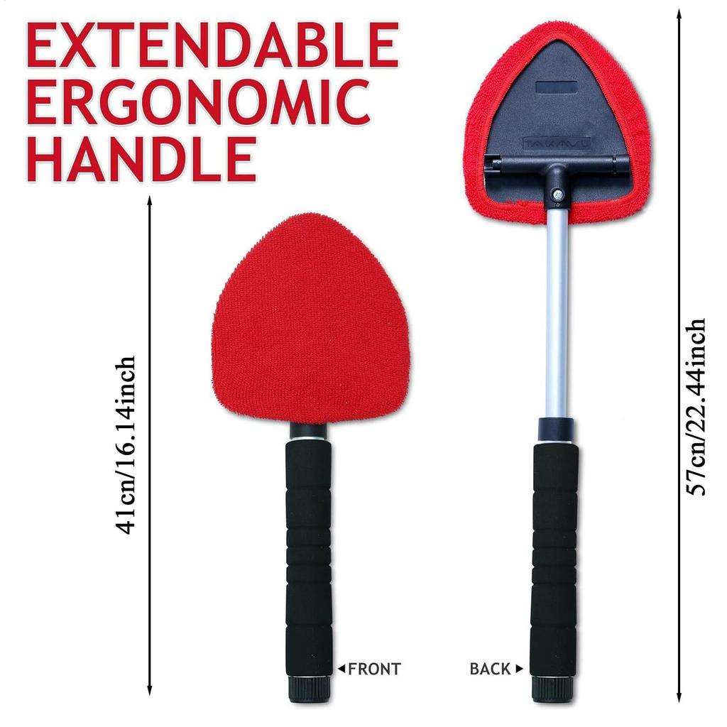Windshield Cleaner Tool Extendable Windscreen Brush Detachable Automotive Window Cleaner For Truck RV Boat Door Outdoor Interior