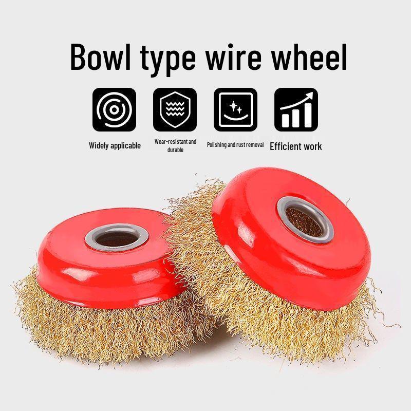 Bowl-Shaped Steel Wire Wheel Brush for Angle Grinder - Rust Removal & Polishing