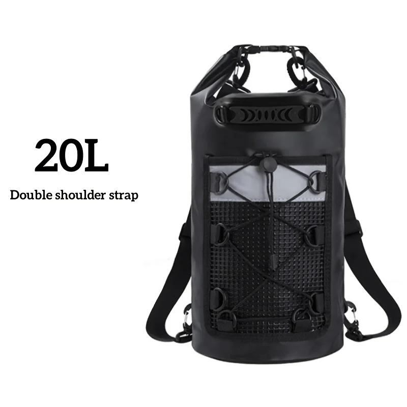 High Quality Dry Bag with Front Mesh Pocket,Reflective Strips,Ideal for Beach,Travel,Swimming,Surfing,Secure Zipper Closure