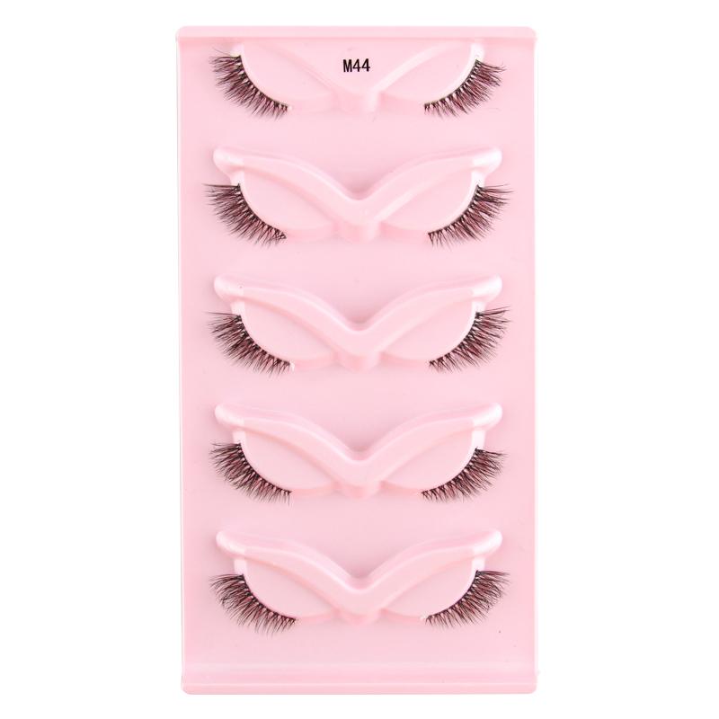 Fox Eye Lashes 3/5 Pairs Thick Winged Wispy 3D False Eyelashes Makeup Faux Fluffy Mink Lashes Fake Natural Eyelashes Extension