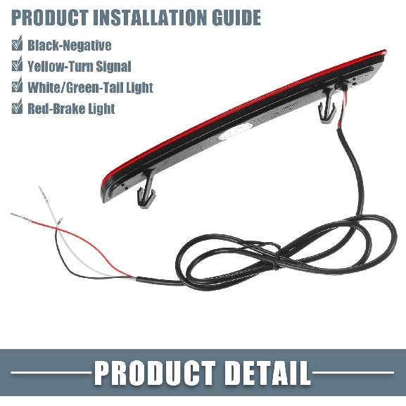Rear Bumper Reflector Fog Brake Tail Light 20998413 20998412 Red LED for Chevrolet Malibu 2012-2015 Red Smoked Lens (Set of 2)