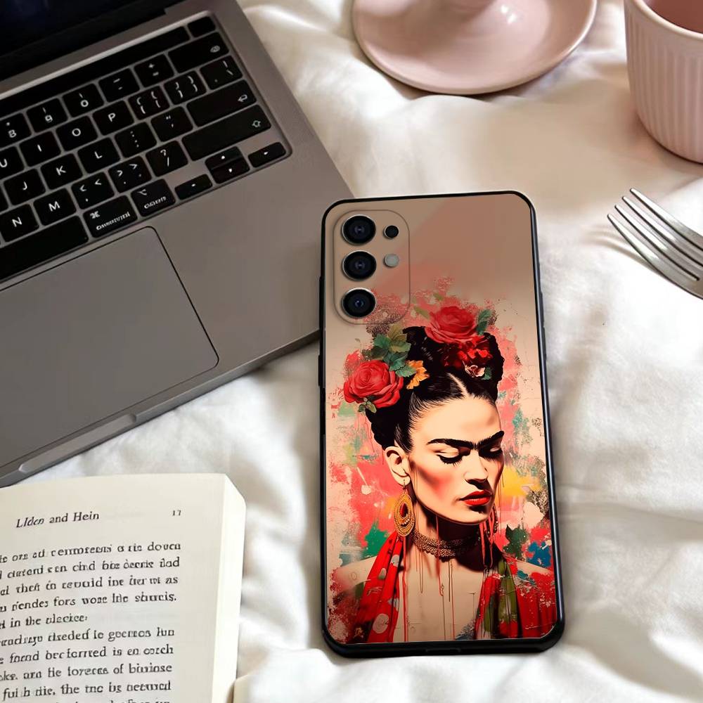 Pouzdro na telefon Art F - Frida Kahlo pro Samsung S25, 24, 23, 22, 30, 21, 10, 9, Ultra, Plus, Lite, FE, 4, 5 G, měkké černé