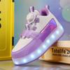 Luminous Four-wheel Roller Skates with Lights, Shoes with Wheels, Pulley Shoes