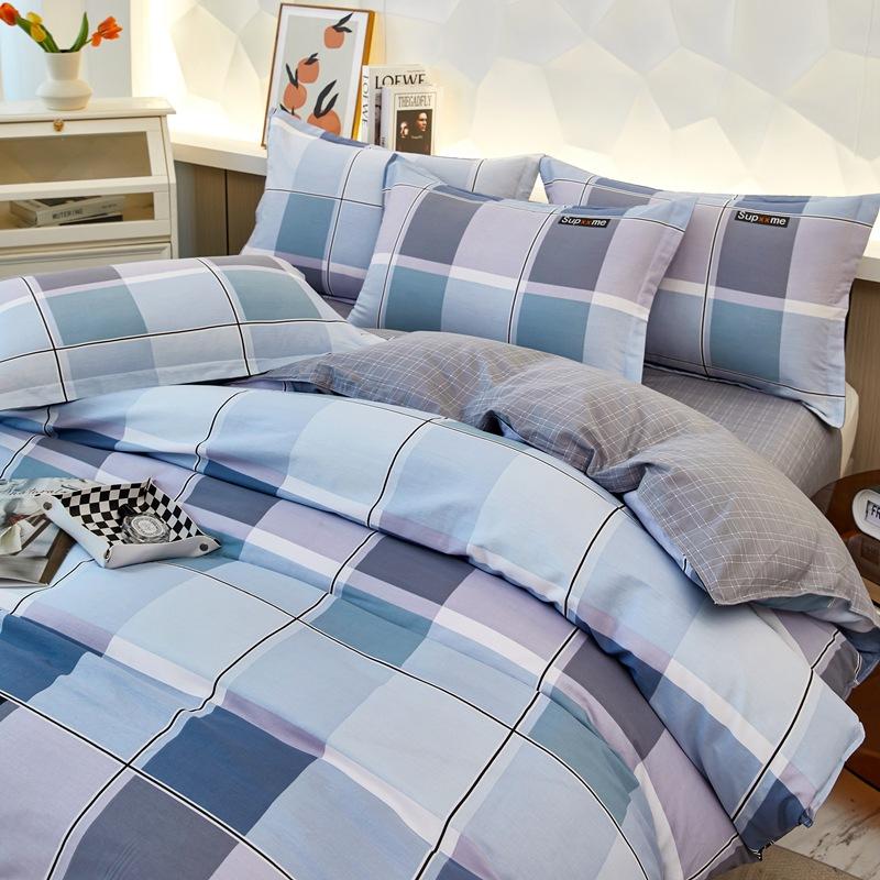 Printed Pure Cotton Student Dormitory Three-piece Four-piece Single Quilt Cover Sheet Pillowcase Duvet Cover