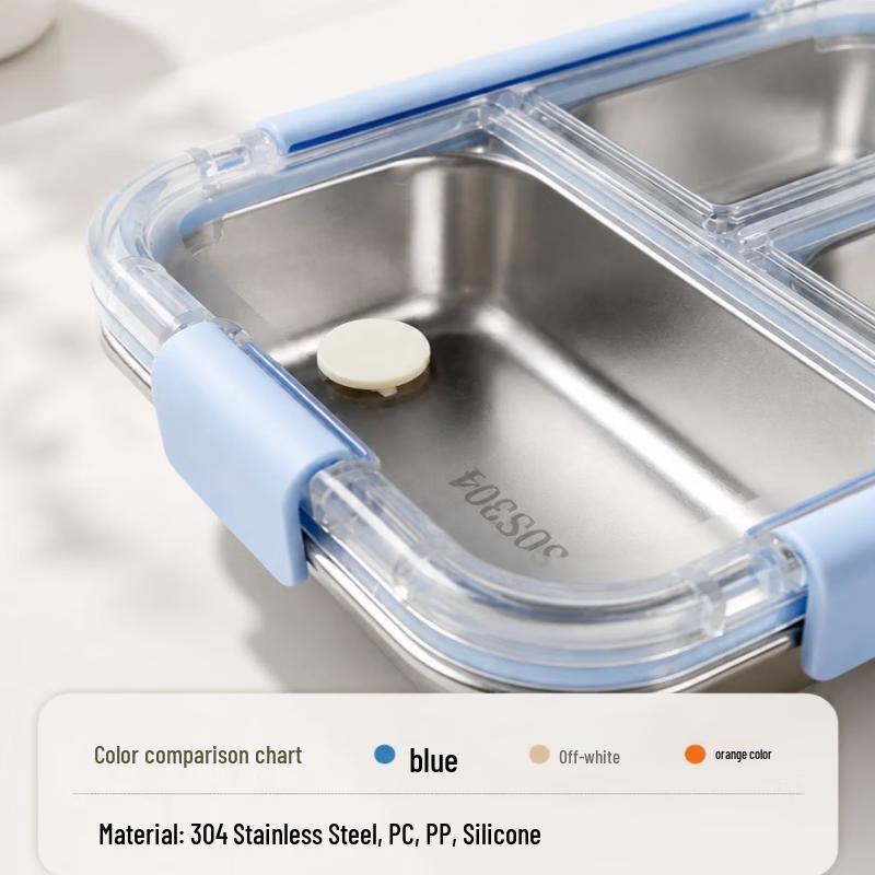 Portable 3-Compartment 304 Stainless Steel Bento Box