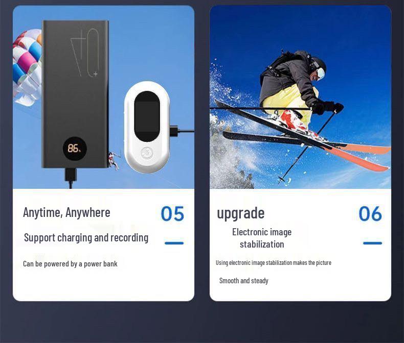 1080P HD Anti-Shake Thumb Action Camera with Lapel Clip for Cycling, Pets, Vlogs & More