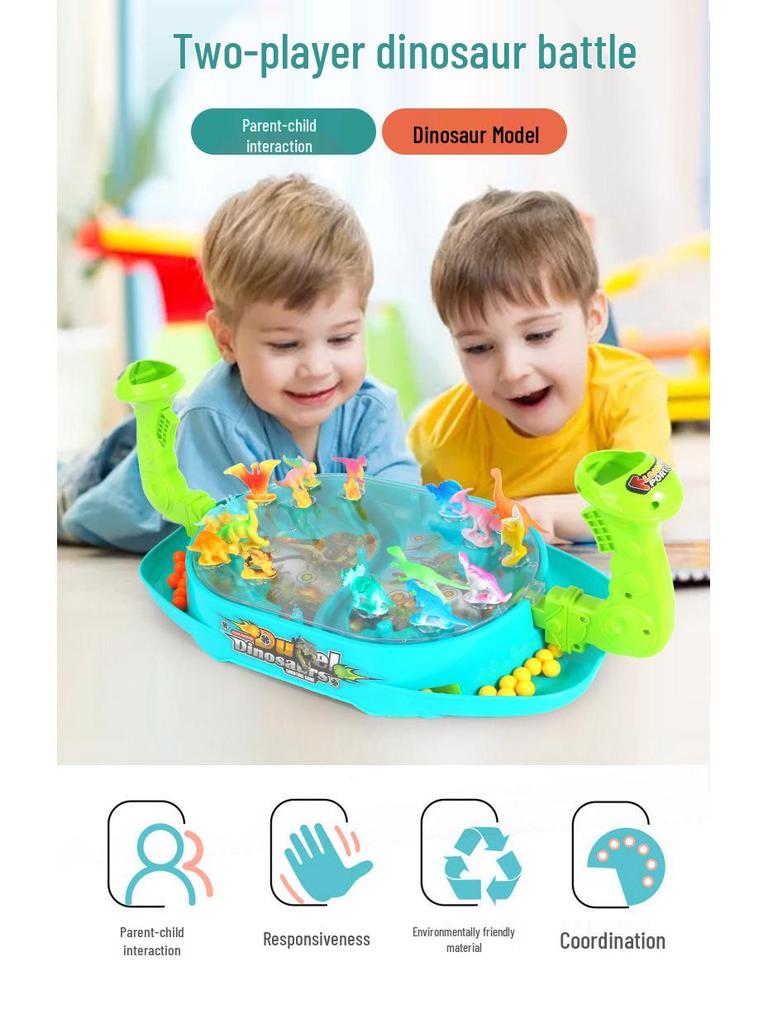 Interactive Dinosaur Battle Arena Board Game: Parent-Child Two-Player Simulation Set for Boys