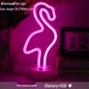 Korean Style Flamingo LED Neon Night Light - Decorative Christmas Fairy Accent with Round Base