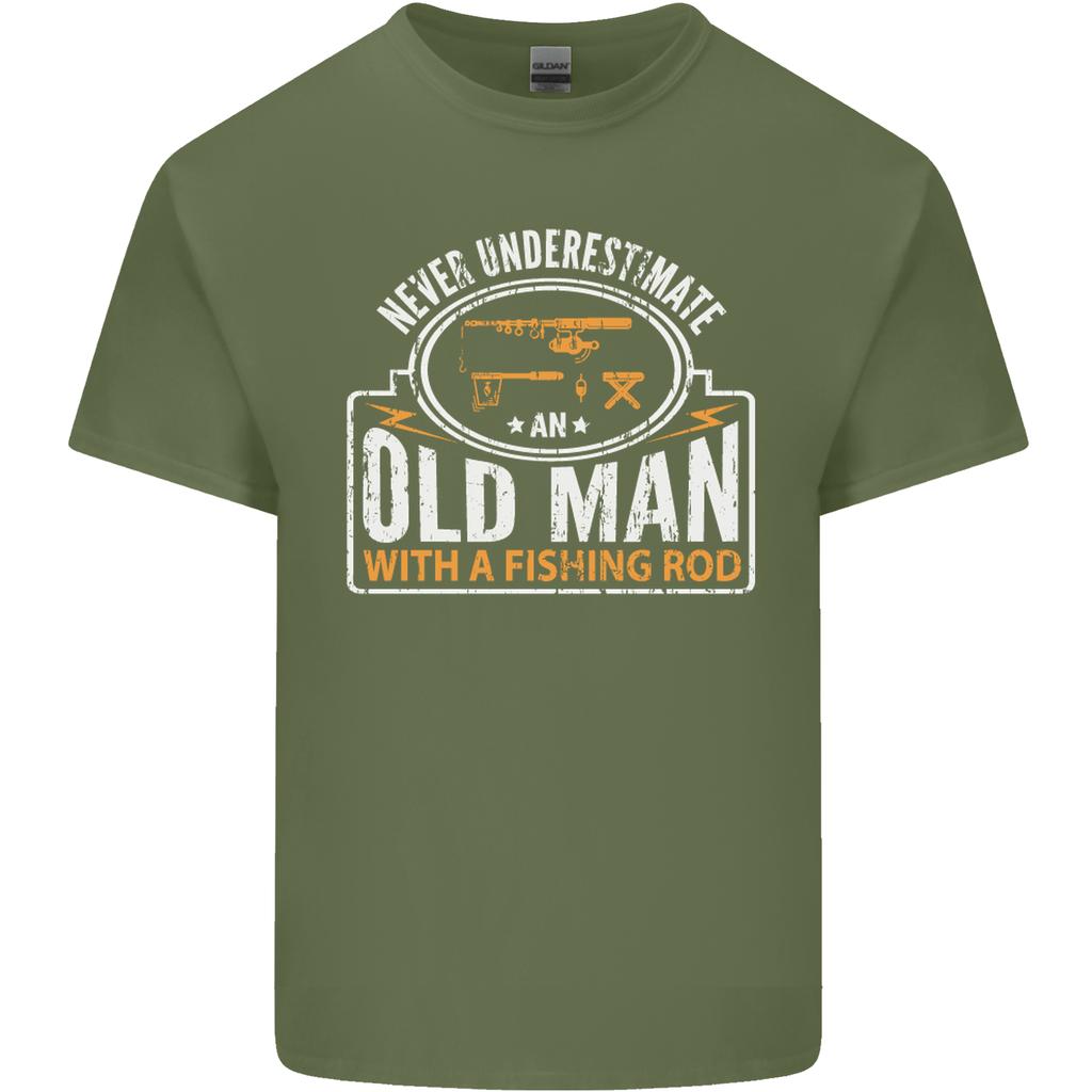 An Old Unisex With a Fishing Rod FisherUnisex Unisexs Light Cotton TShirt